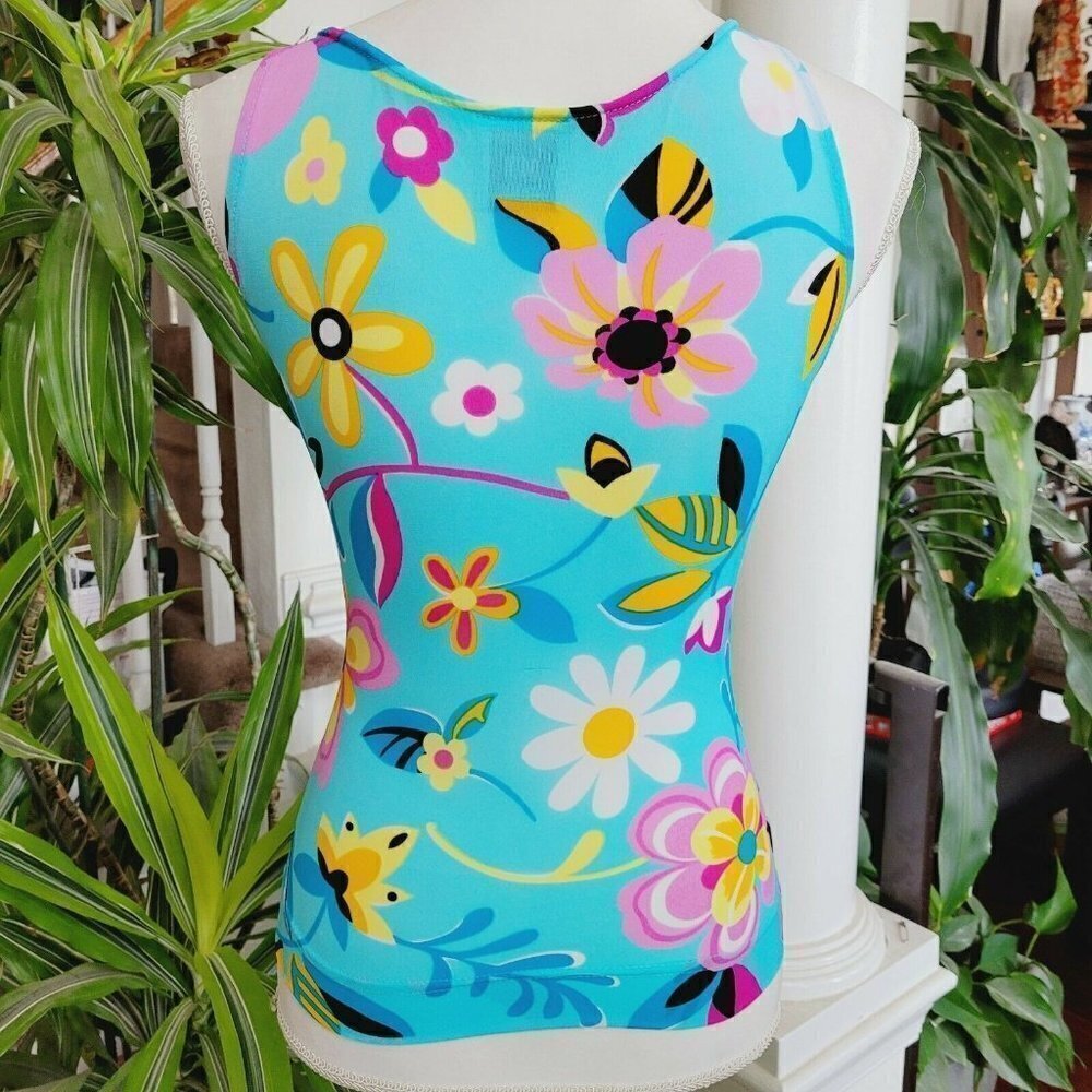 Vintage My Paris Retro Floral Tank Top France Med - Picture 4 of 11